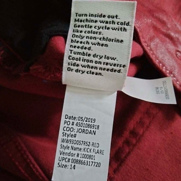 NWT Red Nine West Jeans Size 14 Delancy High-Rise Kick Flare - Picture 3 of 6